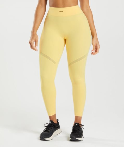 Women's Gymshark Whitney Mesh Leggings Yellow | CA 3N1A06